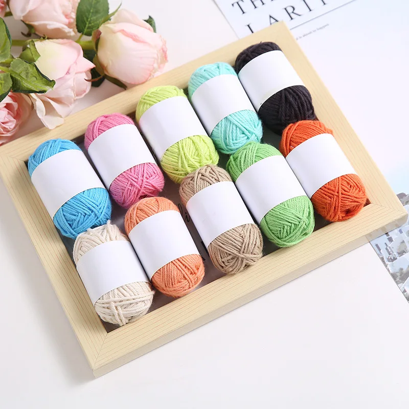 4 Strands of 10g Pure Cotton Combed Cotton Hand Woven DIY Flower Hat Material Bag Scarf Dopamine Skin Friendly Baby Thread