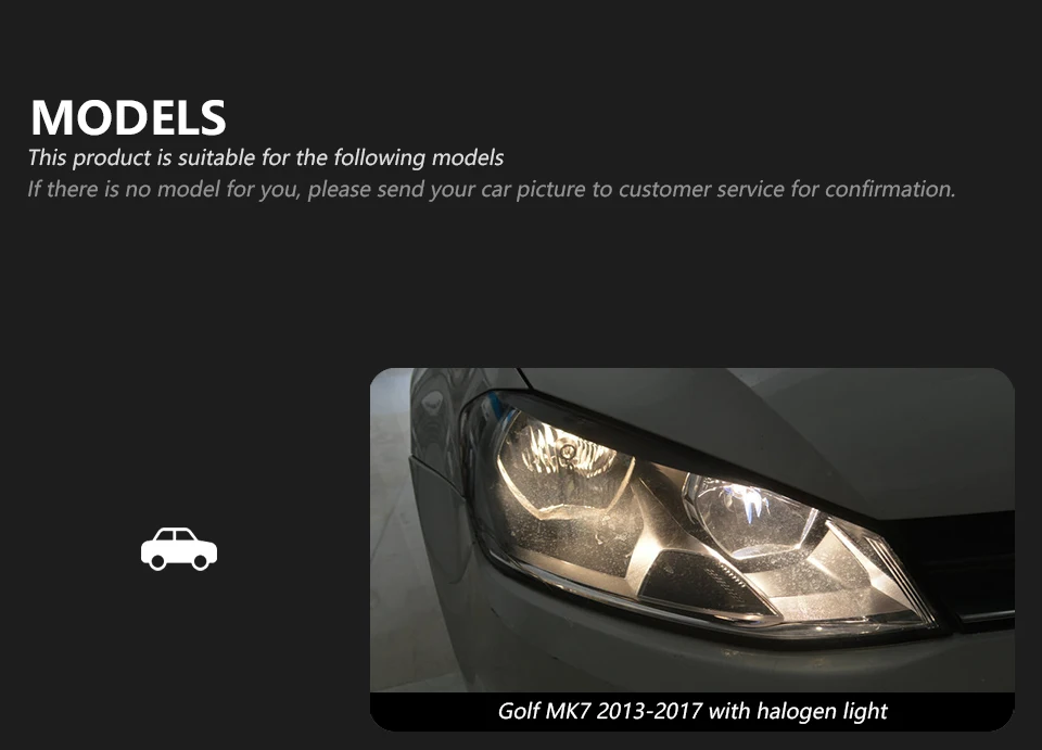 Car Lights for Golf 7 2013-2017 MK7 LED Auto Headlight Assembly and Front Grill Upgrade Dynamic Bifocal Lens LHD RHD Accessories