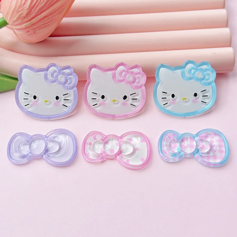 5 uds funda de teléfono móvil pegamento crema joyería DIY marco dulce plano KT accesorios de lazo de gelatina acrílica transparente