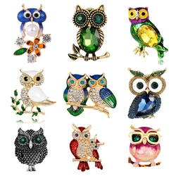 Hot Selling Animal Bird Brooch Rhinestone Decoration Owl Design Women's Brooch Pin Badge Gift Jewelry Wholesale