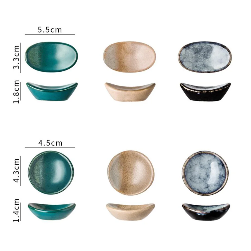 

6Pcs Ceramic Chopstick Holder Japanese Style Glazed Chopsticks Rest Pillow Rack Spoon Fork Holder for Table Decoration