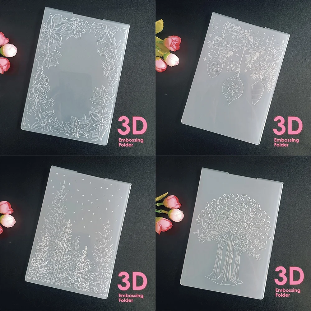 

AZSG Merry Christmas Embossing Folder Transparent Plastic Plates Design For DIY Paper Card Decoration Embossing Cutting