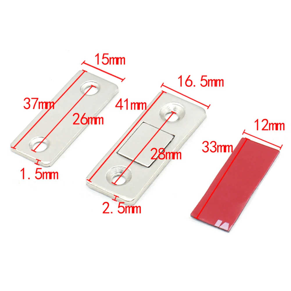 1-10 Set Magnetische Kast Vangt Deur Stopt Magneet Onzichtbare Soft-Catch Ultra-Dunne Verborgen Deurkast Met Schroef Voor Meubels