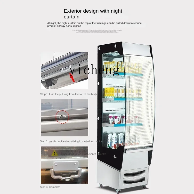 Xl Upright Refrigerated Display Cabinet Open-Type Wind Screen Counter Egg Tart Heating Cold Preservation
