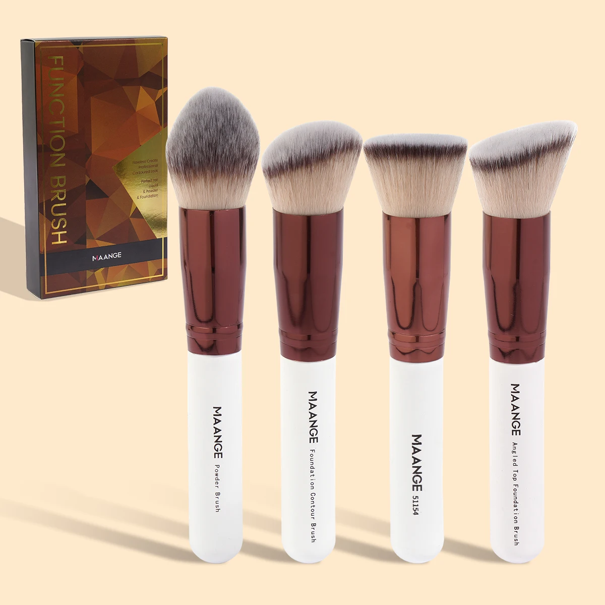 Maange Professional Make-up Kit 4 Stück Foundation Blush Bronzer Make-up Pinsel Set Gesicht mischen weiche Haare Make-up-Tools mit Box