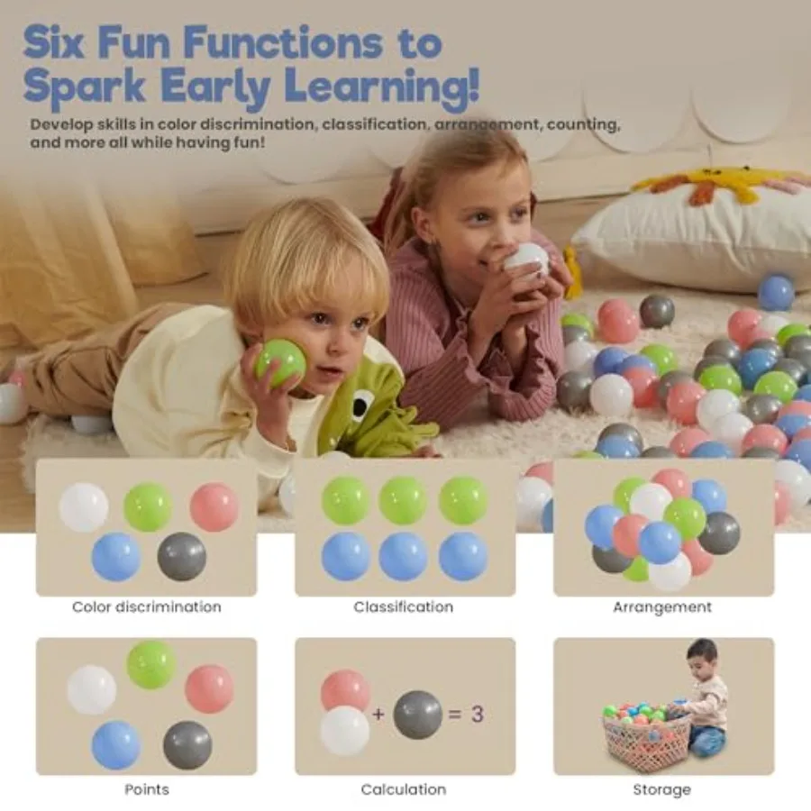 Bolas de bola 100 bolas de color caramelo 5,5 cm bolas de plástico suaves sin BPA para parque infantil de bolas de bebé y casa de rebote Sen a prueba de golpes