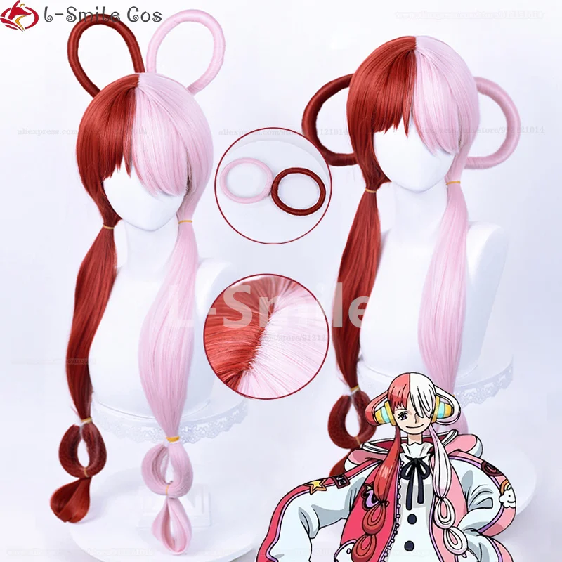 Anime Uta Cosplay Wig Uta Red Songstress UTA Wig Cosplay Long Pink Red Women Heat Resistant Hair Halloween Party Wigs + Wig Cap