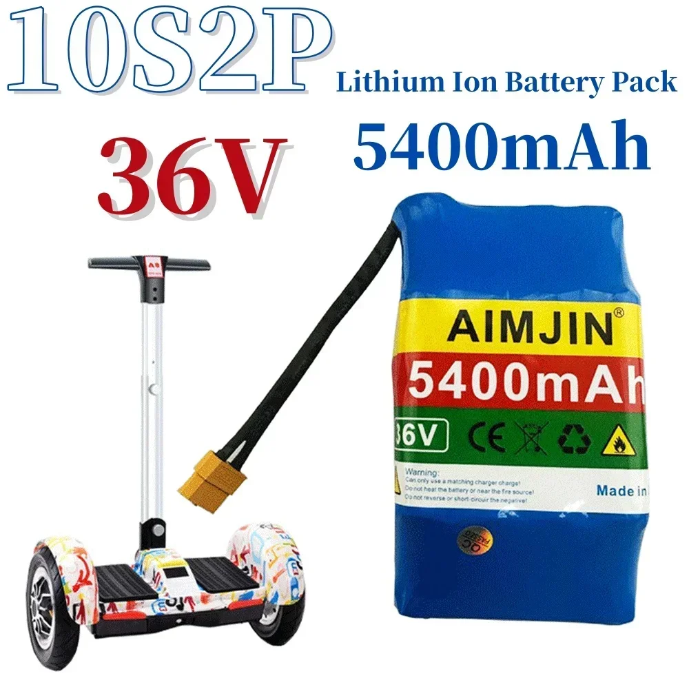 

10S2P 36V 5400mAh Lithium Battery Pack For Scooter Balance Two Wheeler Smart Twist Car Hoverboard Wheelbarrow Unicycle Battery