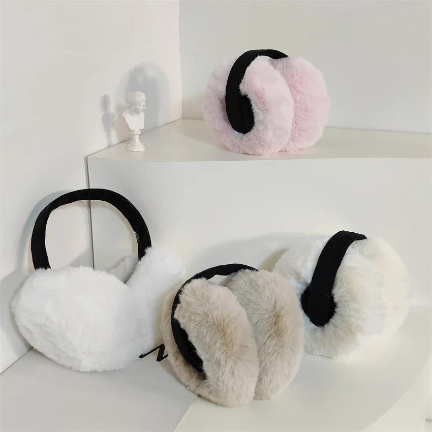 Foldable Earmuffs Stylish Plush Ear Warmers Women Ear Muffs Foldable Winter Earmuffs For Fishing Cycling Winter