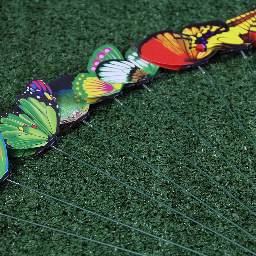 

24pcs Artificial Butterfly Stakes Waterproof Pvc Simulation Garden Decor Outdoor Indoor Plant Ornament Flowerpot Blue