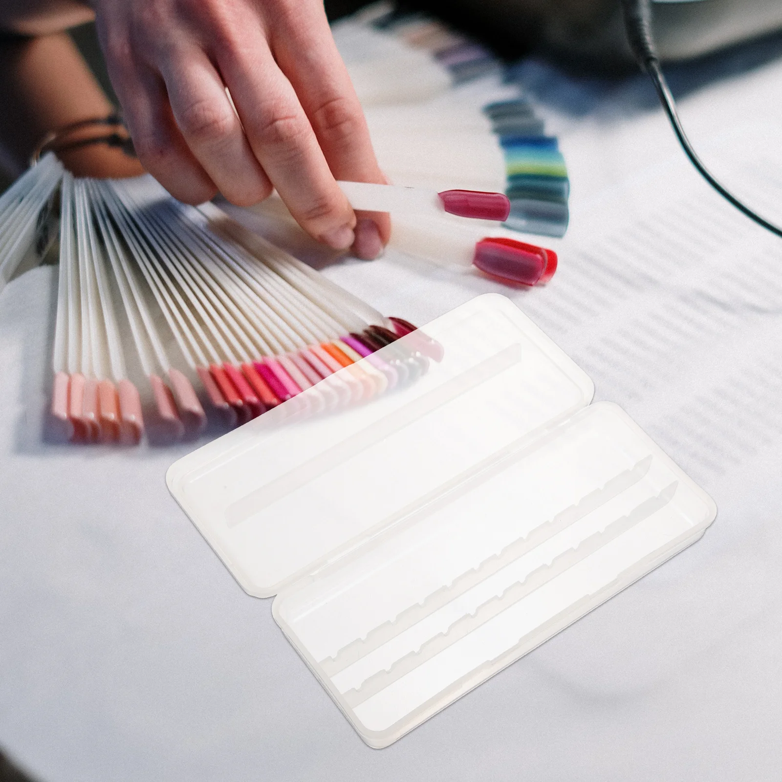 

4Pcs Nail Drill Bits Storage Box Clear Portable Organizer Manicure Polishing Head Holder Professional Nail Salon Tool Case