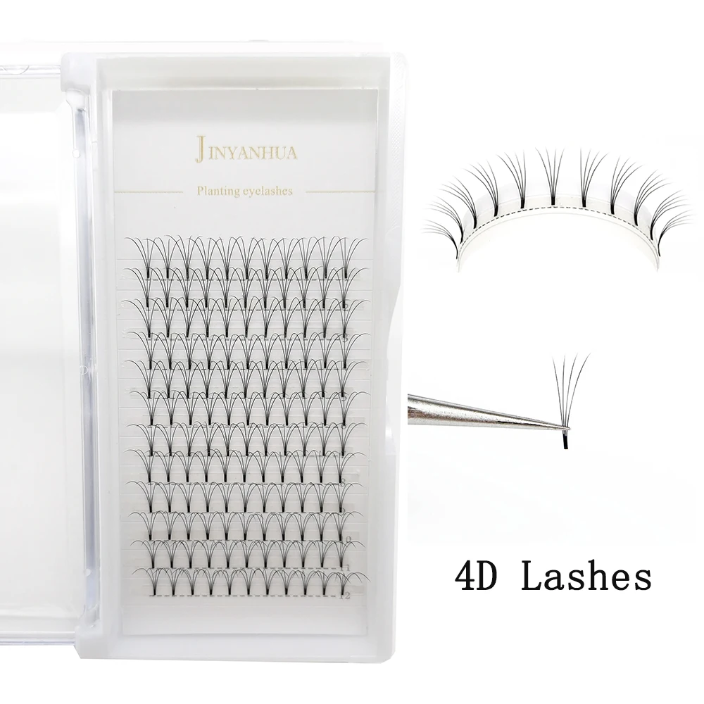 

4D Individual Lashes Russian Volume False Eyelashes Short-Root Hand-Made Mink Premium Eyelashes Premade Fans Makeup Suppliers