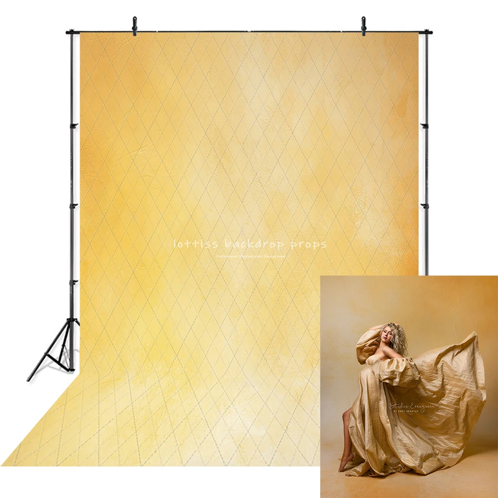 Yellow Solid Textured Backdrops Adult Baby Photography Studio Props Child Woman Photocall Decors Light Gold Backgrounds