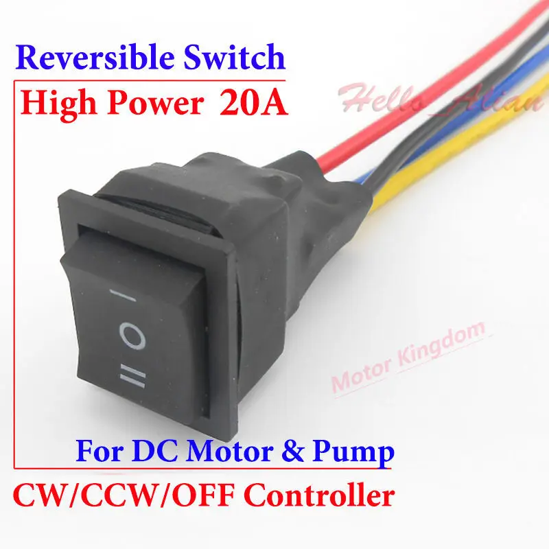 

High Power 20A DC Motor Pump CW CCW OFF Reversible Switch 3-way Button Control push button