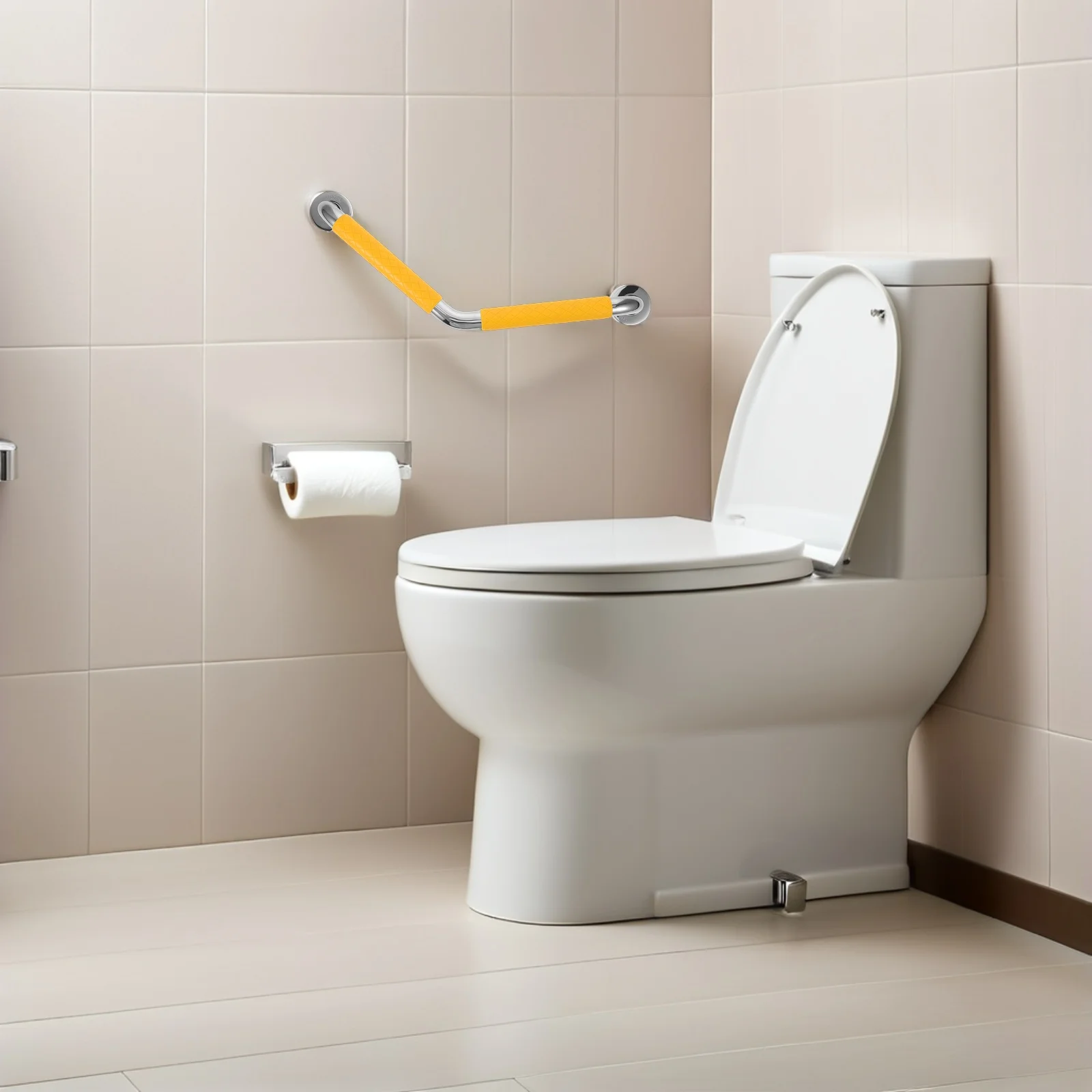 

Grab Bar for Shower Stainless Steel Bent Handrail Double Silicone Sleeve Anti Slip Handicap Grab Bar Shower Handle Bathroom