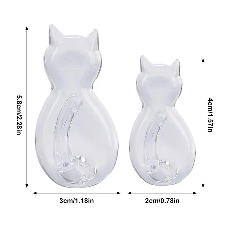 2pcs Cartoon Cat Shape Wall Hooks Self Adhesive Cat Decorative Key Holder Hanger Punch Free Wall Mount Keys Hangers Decor