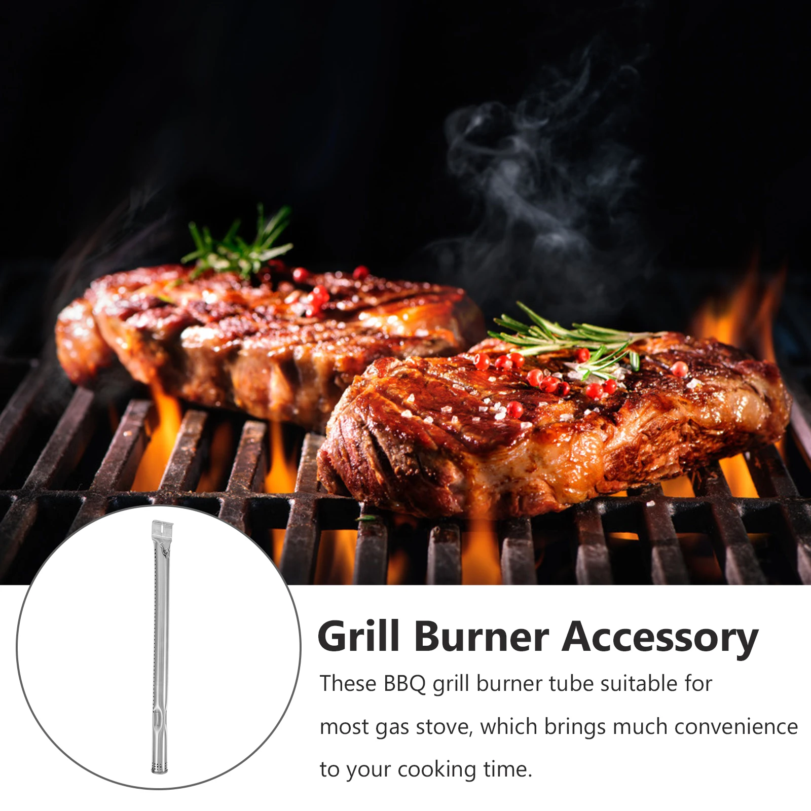 

4 шт., трубки для горелки для газового гриля, аксессуары для домашней духовки, устойчивые к высоким температурам, легко собираются, принадлежности для барбекю, трубка для гриля из нержавеющей стали