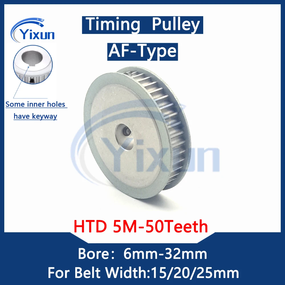 

HTD 5M Timing Pulley 50 Teeth Bore 6mm-32mm For Belt Width 15mm-25mm HTD 5M 50Teeth Keyway Synchronous Wheel 5M Drive Belt Gear