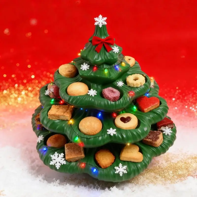 Holiday Themed Resin Serving Tray for Devil Eggs and Snacks Christmas Tree Easy to Wipe Cleaning Kitchen Ornament Solution
