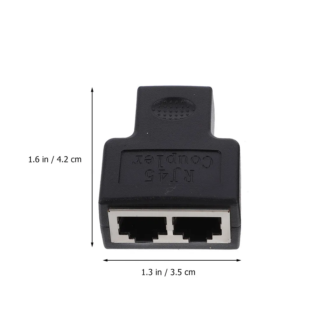 Ethernet Splitter Rj45 1 to 2 Port Splitter Coupler Plastic Network Connector Solves Short Cable Issues Ideal for Home Office