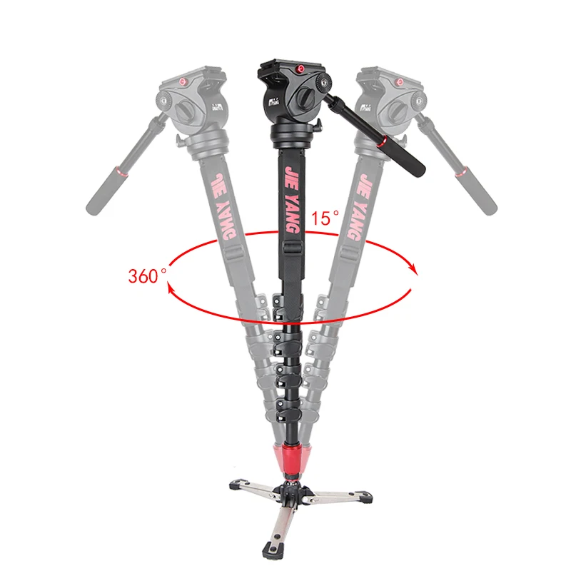 

JY-0506B Aluminum Professional Monopod Video tripod for camera with Tripods Head Carry Bag Free Shipping JIEYANG JY0506B