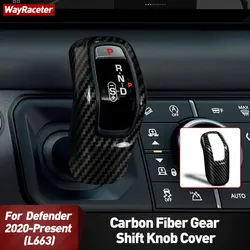 Carbon Fiber ABS LHD & RHD Gear Shift Knob Cover For Land Rover Defender L663 90 110 2020 2021 2022 Interior Accessories