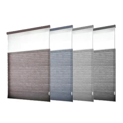 Manual Bead Chain Day Night Dual Honeycomb Blinds  Heat Insulation Noise Abatement Light Filtering Cellular Shades