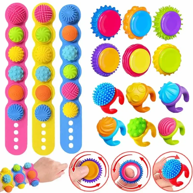 **Sensorisches Ring-Spielzeug für Kinder, Anti-Stress-Spielzeug mit Silikontextur, Armband, Stressabbau-Spielzeug, beruhigende Spielzeuge**