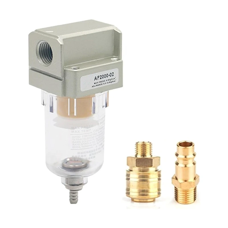 

New 1/4" Compressed Air Filter Regulator Water Oil Separator Pressure Regulator with 1/4 Inch Quick Coupling for Compressor