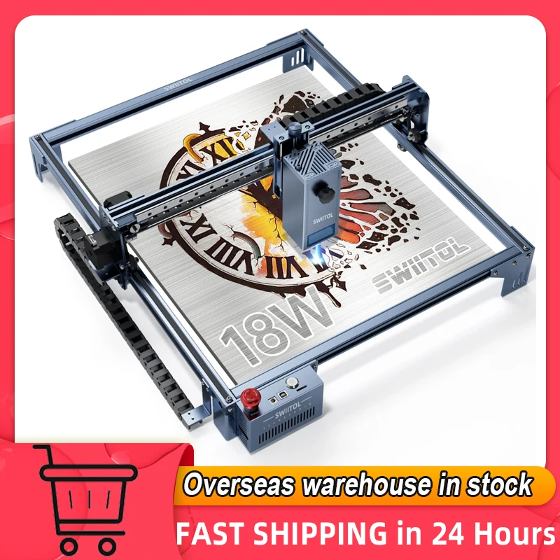 Swiitol C18 Pro 18W Laser Engraver with High Speed 0.01mm High Precision Laser Engraving Machine Cutting 400*400mm Working Area