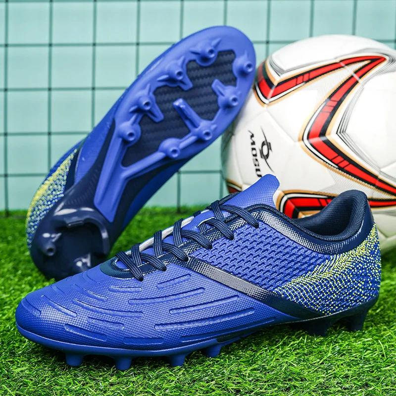 Botas de fútbol para hombre, zapatos altos TF/FG, zapatillas antideslizantes para jóvenes y adultos, entrenamiento de hierba, competición