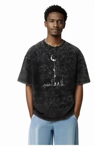 SA ASTRONAUT SPACE THEMES Printed Cotton Acid Washed Graphic Unisex T Shirt Cool Streetwear Men Tshirts Big Size Tee for men