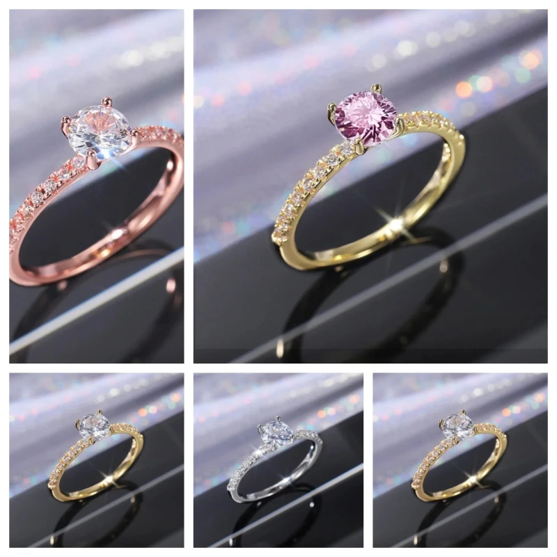 Новинка 2025, персонализированное кольцо с вечным цирконом для невесты, высококачественное, простое, модное, элегантное, привлекательное ювелирное изделие для банкета Новинка 2025, персонализированное кольцо с вечным цирконом для невесты, высококачественное, простое, модное, элегантное, привлекательное ювелирное изделие для банкета