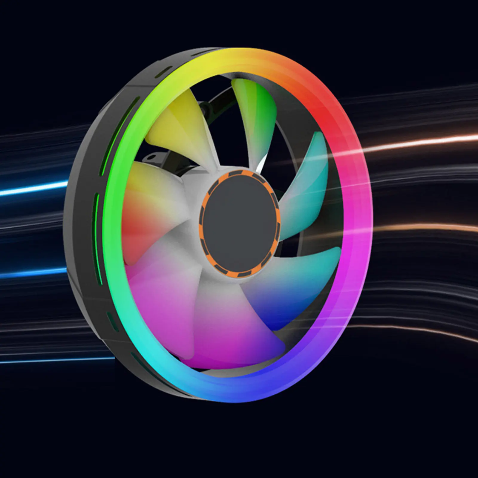 

Вентилятор для процессора 12 см, 5-цветная LED-подсветка, низкопрофильный воздушный кулер, ультратихий, со съемными лопастями, радиатор из чистого алюминия, для игрового компьютера