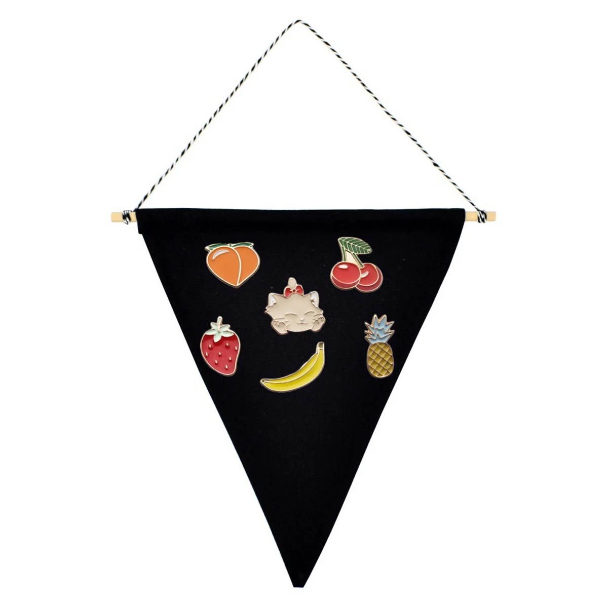 

2pcs Beige Brooch Banner for Lapel Badge Display Canvas Pennant Hanging Party Wedding Pin Storage