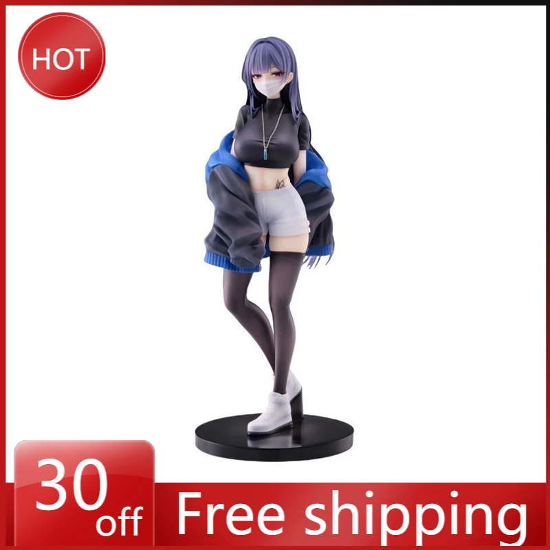 24cm Masked Girl Yuna Illustration Manga Anime Action Figure Kawaii Sexy Anime Girl Collection Doll PVC Desktop Gift Boy Toy