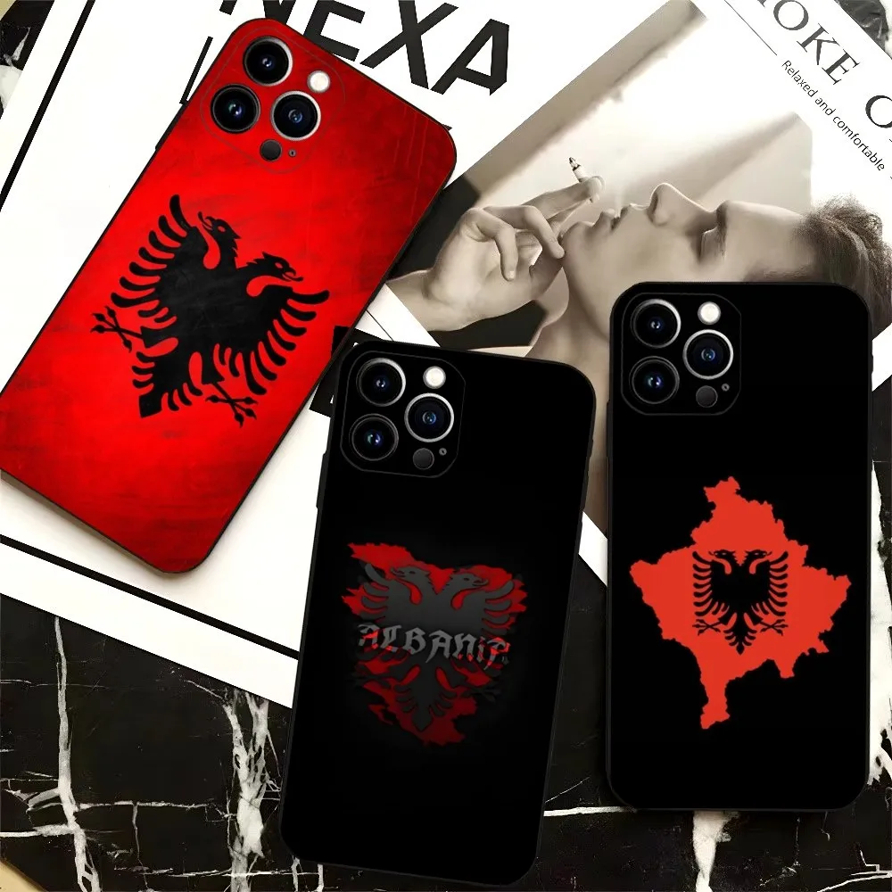 

Albania Flag Phone Case For iPhone 16,15,14,13,12,Pro,Max,11,7,8,Plus,XR,XS Max Shockproof Silicone Soft Shell