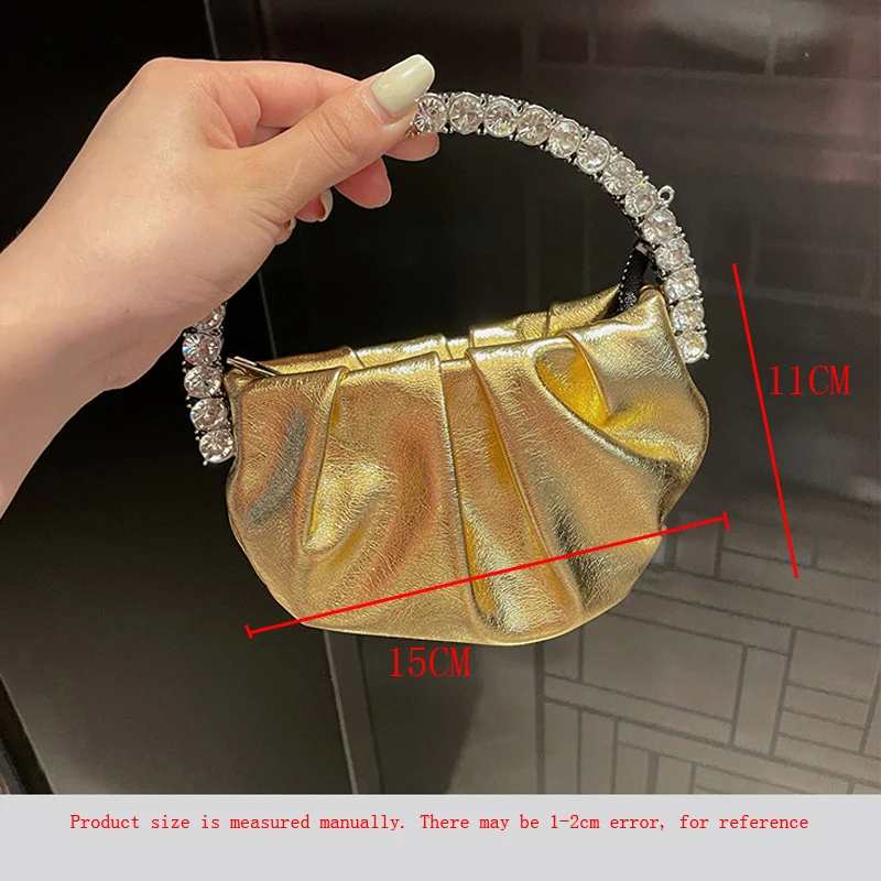 Shiny Crystal Purses And Handbag Luxury Designer Rhinestones Clutch Purse Bag For Women Handle Bag Leather Shoulder Bag Purse