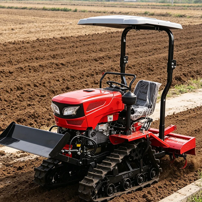 

Многофункциональный роторный культиватор на гусеничном ходу, 35 л.с., высокомощная сельскохозяйственная машина для вспашки