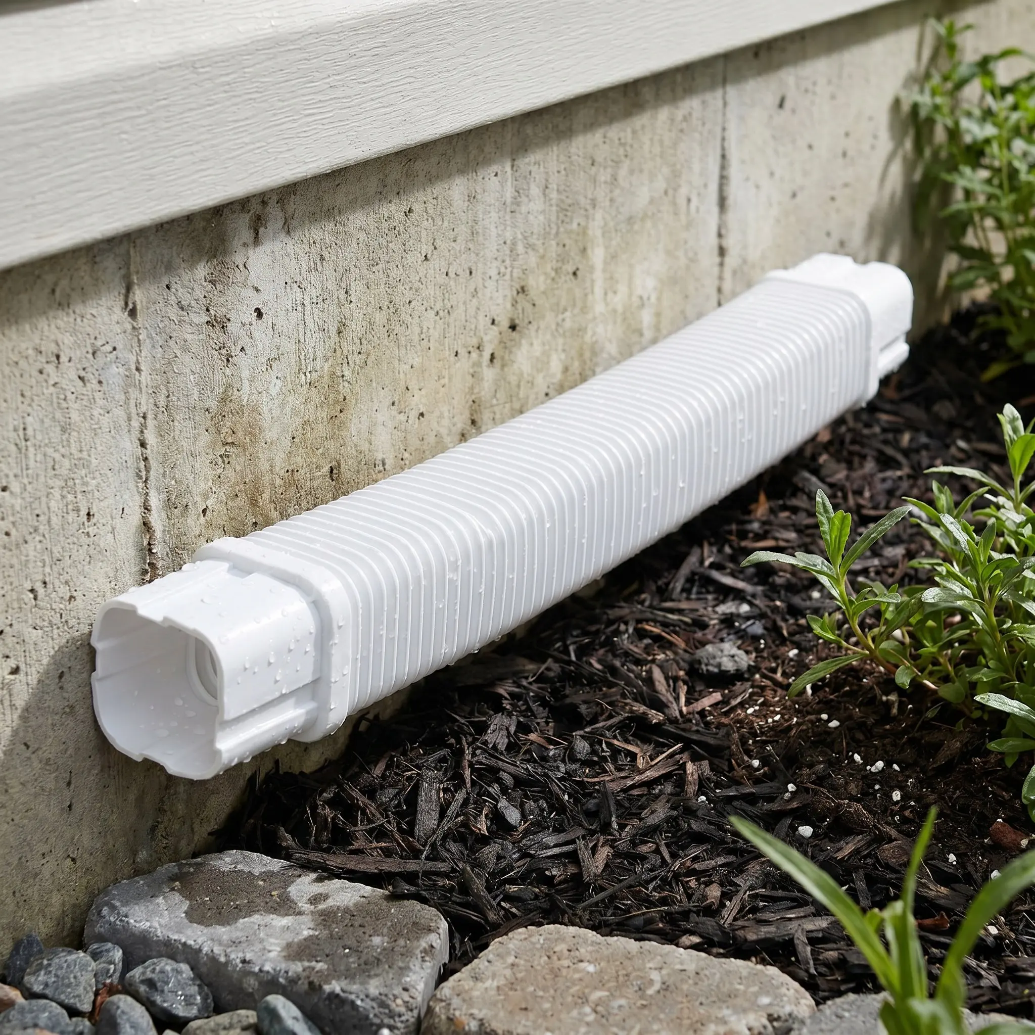 24 Inch Flexible Pipe for Mini Split Ac Hose Cover Tube Corrugated Air Conditioner Line Set Cover White Pipe Protection