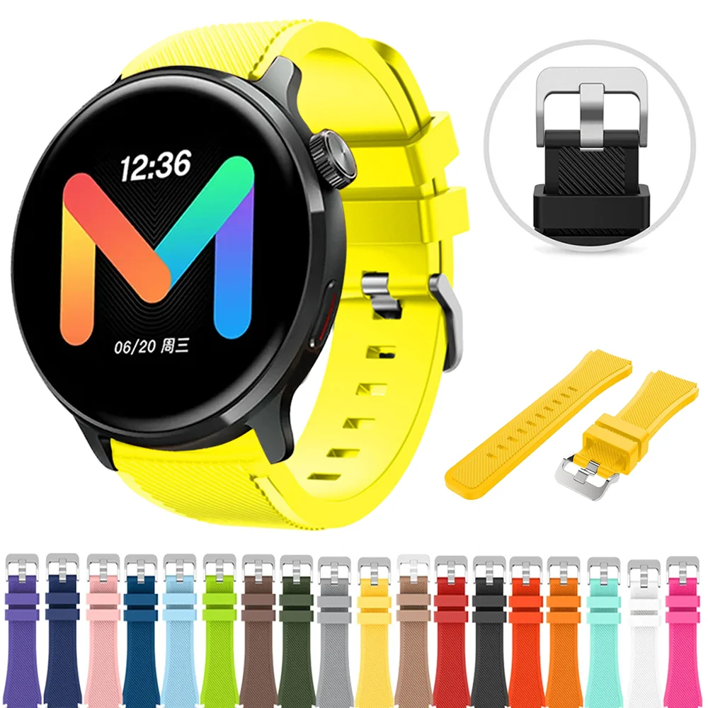 Bracelet de montre en silicone pour montre intelligente, bracelet de sport, bracelet actif, bracelet, ATA, BRO, Lite 2, MI Watch, Turn2, l's, 22mm Bracelet de montre en silicone pour montre intelligente, bracelet de sport, bracelet actif, bracelet, ATA, BRO, Lite 2, MI Watch, Turn2, l's, 22mm