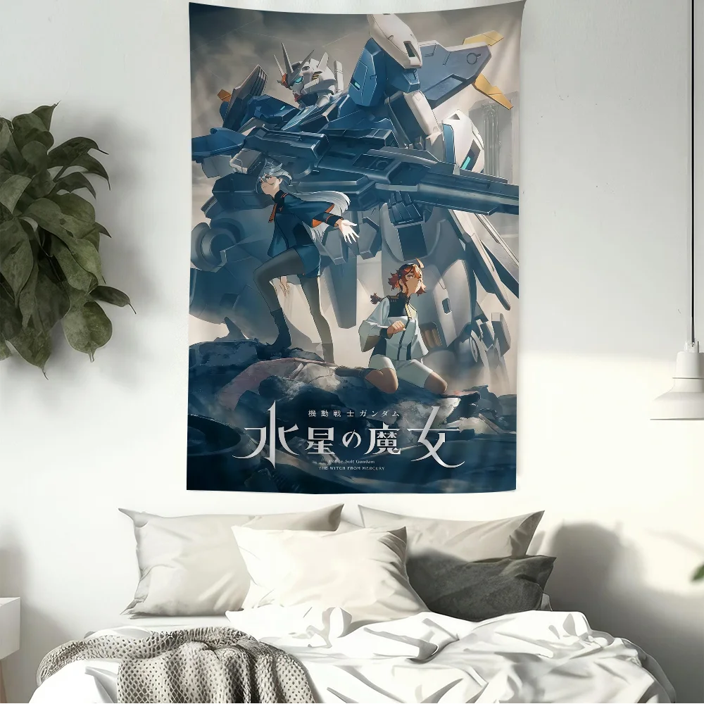 Mobile Suit Gundam WITCH MERCURY Anime Tapestry Art Science Fiction Room Home Decor Wall Art Decor