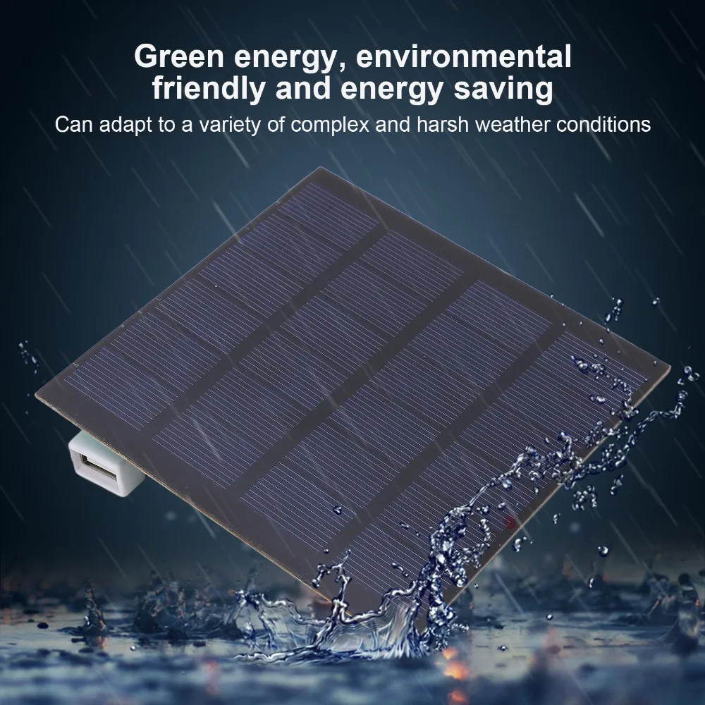 1.5W 6V Solar Panel Charger Polycrystalline Silicon Energy Saving Solar Panel Module Built-In USB Port Solar Charging Module