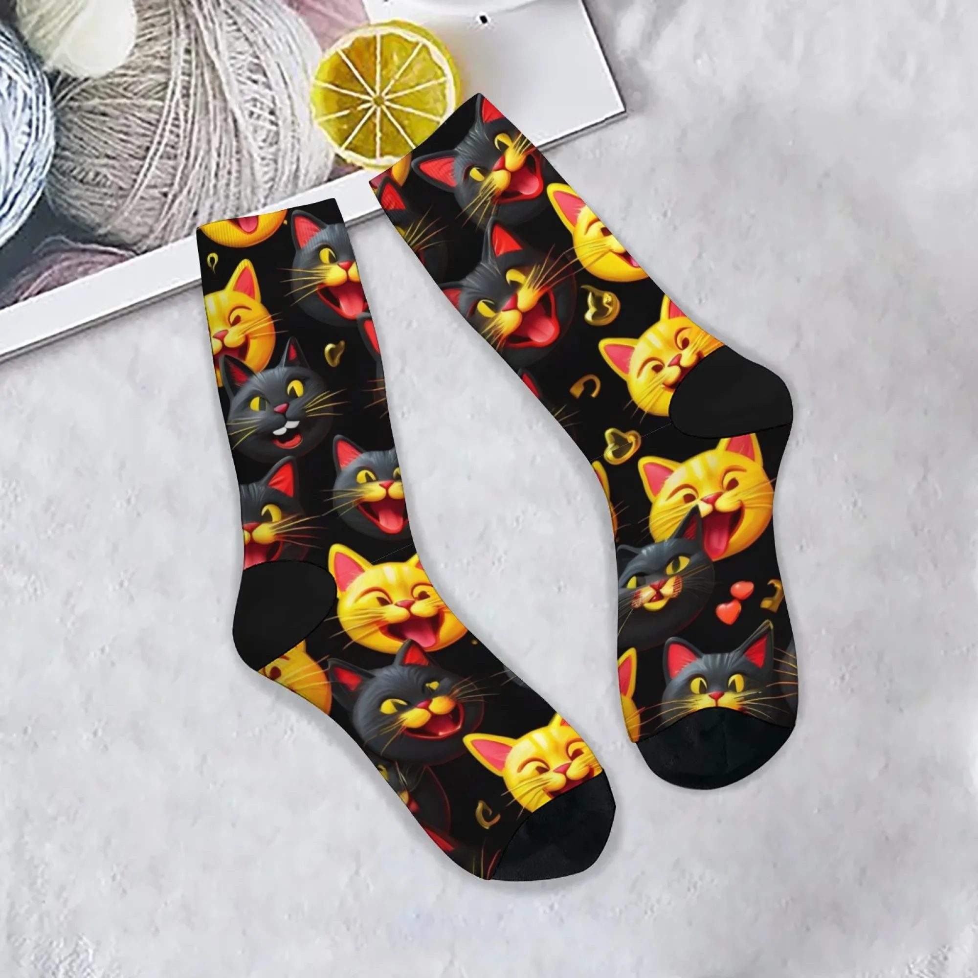 Neuheit Cartoon Katze Druck Damensocken Casual Accessoires Harajuku Retro Trend Socken bequeme atmungsaktive rutschfeste Socken Geschenk