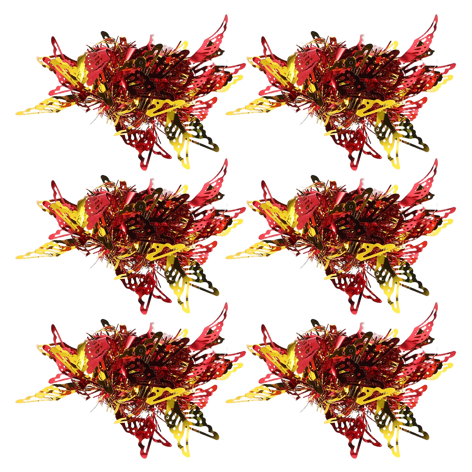 

6Pcs Kids Red Gold Metallic Cheerleading Pom Poms Dance Wrist Flowers for Kindergarten Performances Sports Events