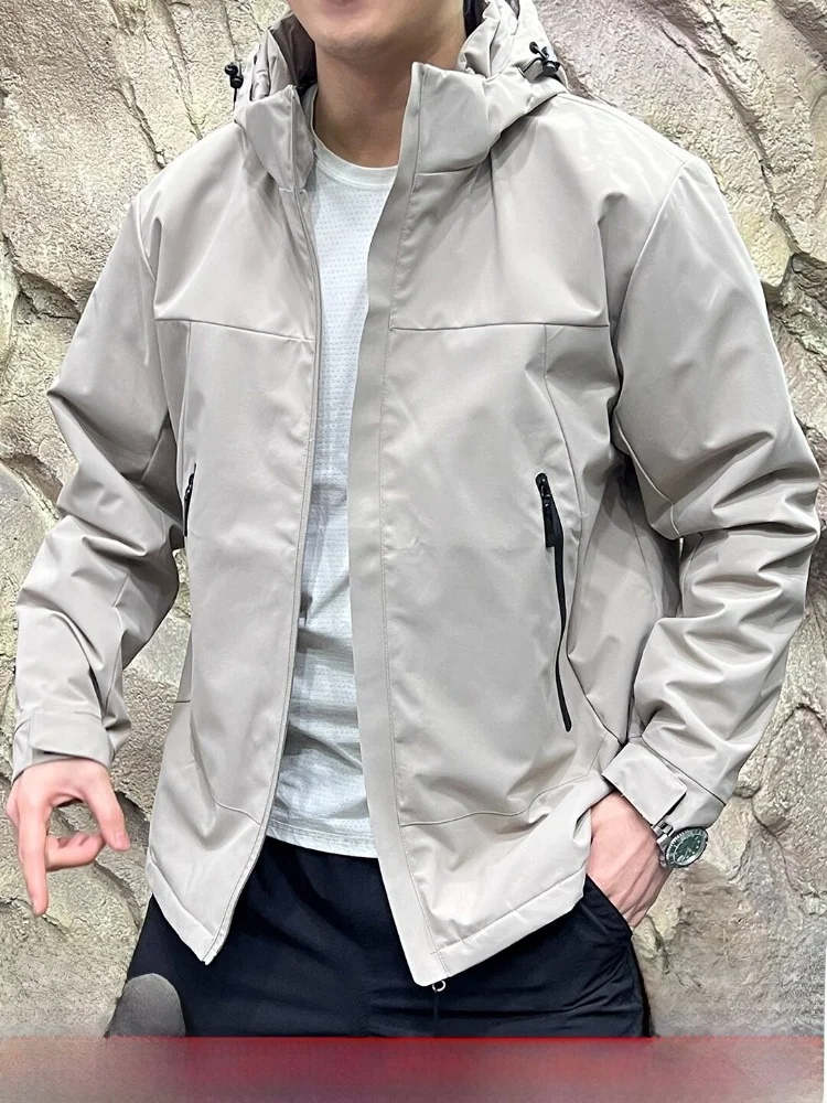 

Heating aphene Inner Lined Hooded Men's Jaet Outdoor Waterproof Winter Cotton Coat Youth Stand Fit Long Sve Cleanfit