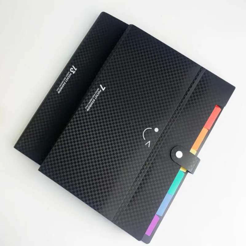 A4 Multicolor 7/13 Into Expanding Wallet File Folder Multi-Page Classification Holder Storage Bag Portfolio Office Learn