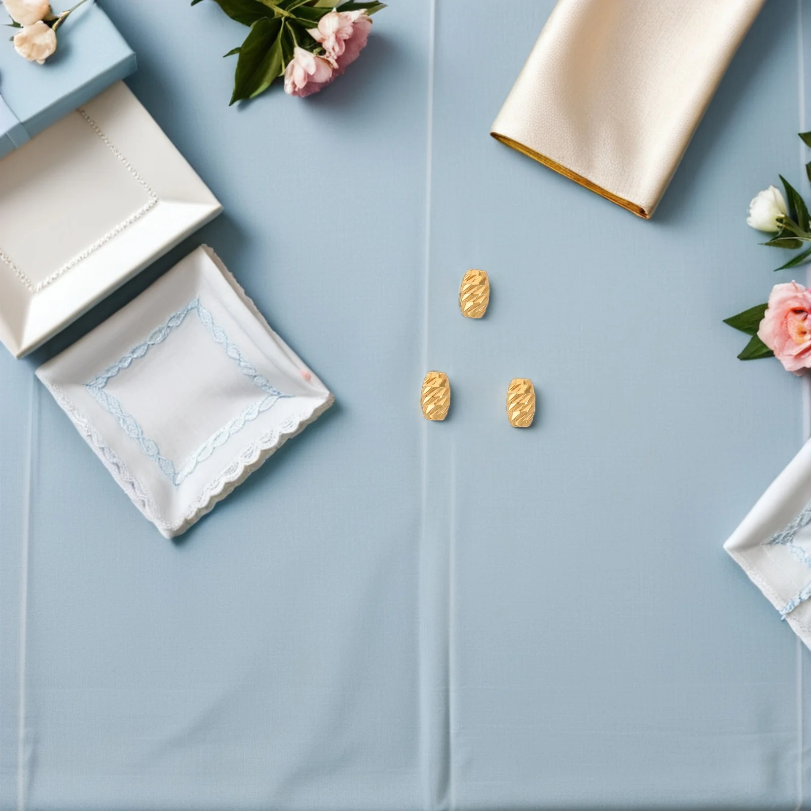 

6pcs Barrel Spacer Beads Golden 0.2 X 0.12 Twill Design For Diy Jewelry Making Craft Charm Beads Bulk Loose Metal