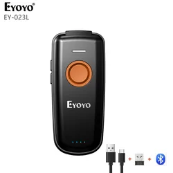 EYOYO EY-023L Mini 1D Wireless Barcode Scanner Portable 3-in-1 Bluetooth & 2.4G & USB Wired QR 1D Bar Code Reader for Inventory