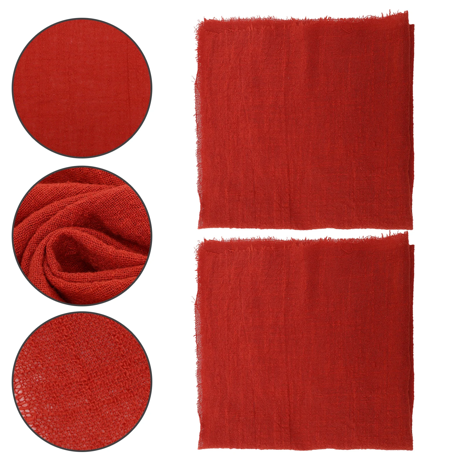 

12Pcs Caramel 42cm Square Polyester Napkins Reusable Washable Cloth Dinner Table Home Hotel Tassel Edge